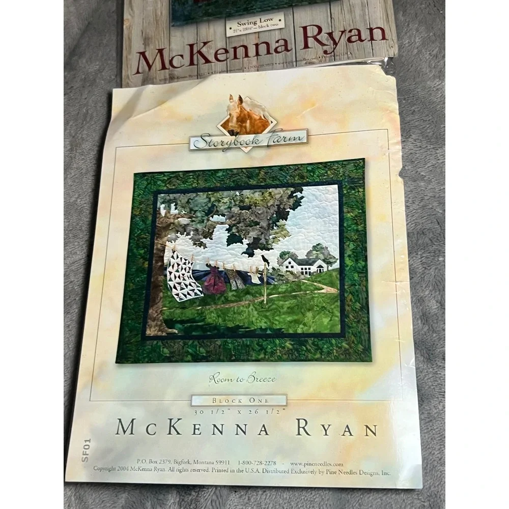 McKenna Ryan Quilt Patterns Lot Storybook Farm Back on the Farm 3 Blocks Cat